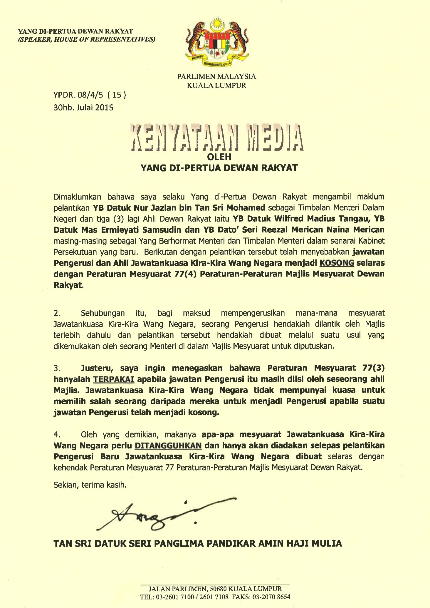 Portal Rasmi Parlimen Malaysia